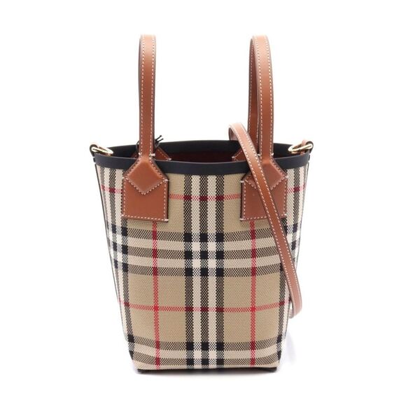 Burberry Mini London Canvas Leather Tote Bag - Picture 1 of 4